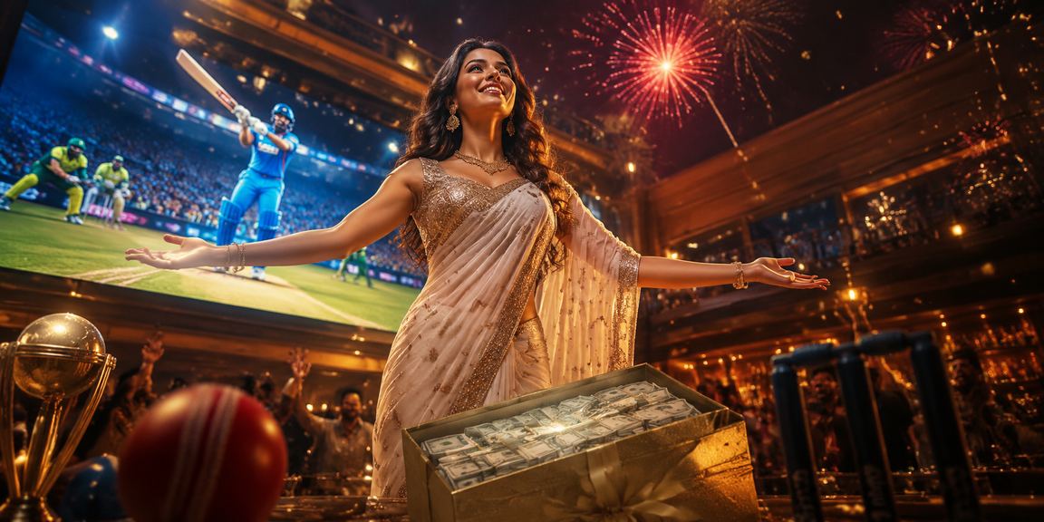 Excited Indian cricket fan using mobile betting app
